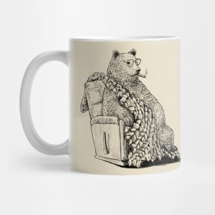 Lazy Bear Black and White Mug